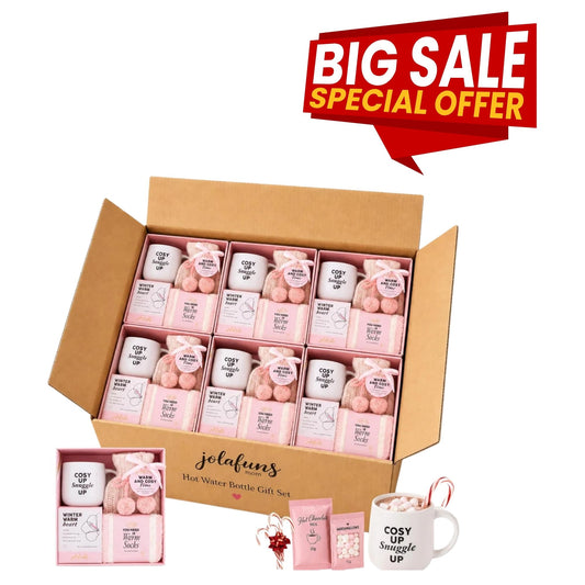 Hot Water Bottle Gift Set Box of 6 Cozy Gift Sets