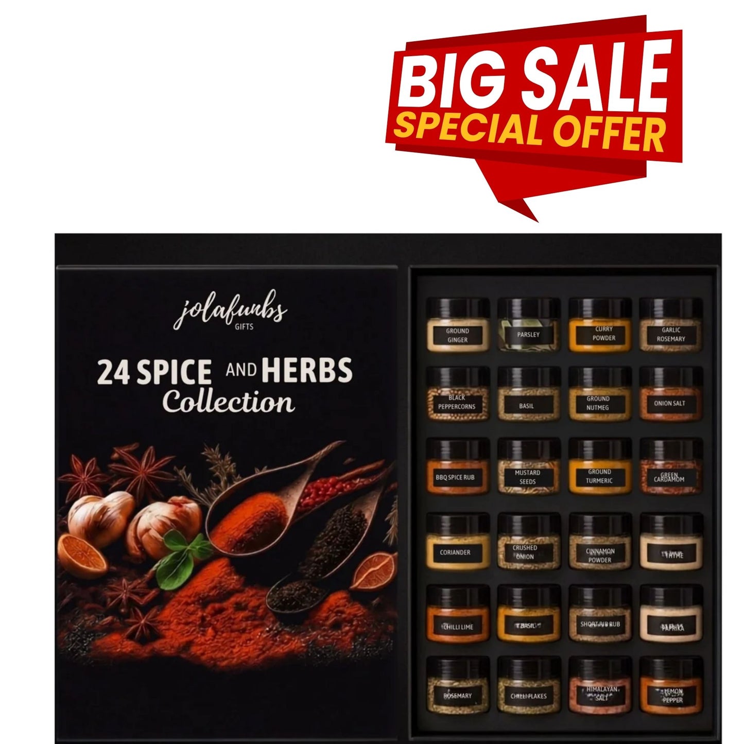 Jolafunbs 24 Spice & Herb Collection Gourmet Gift Set