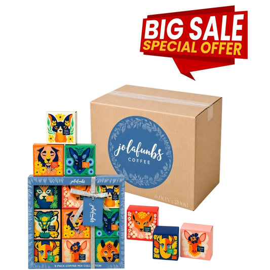 Jolafunbs Coffee Gift Set 9 Sachets Corporate Hamper Box of 6
