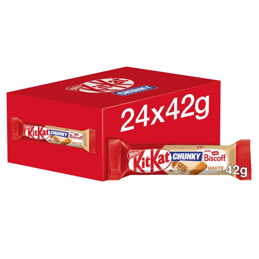 24x42g KitKat Chunky Lotus Biscoff White Bar 