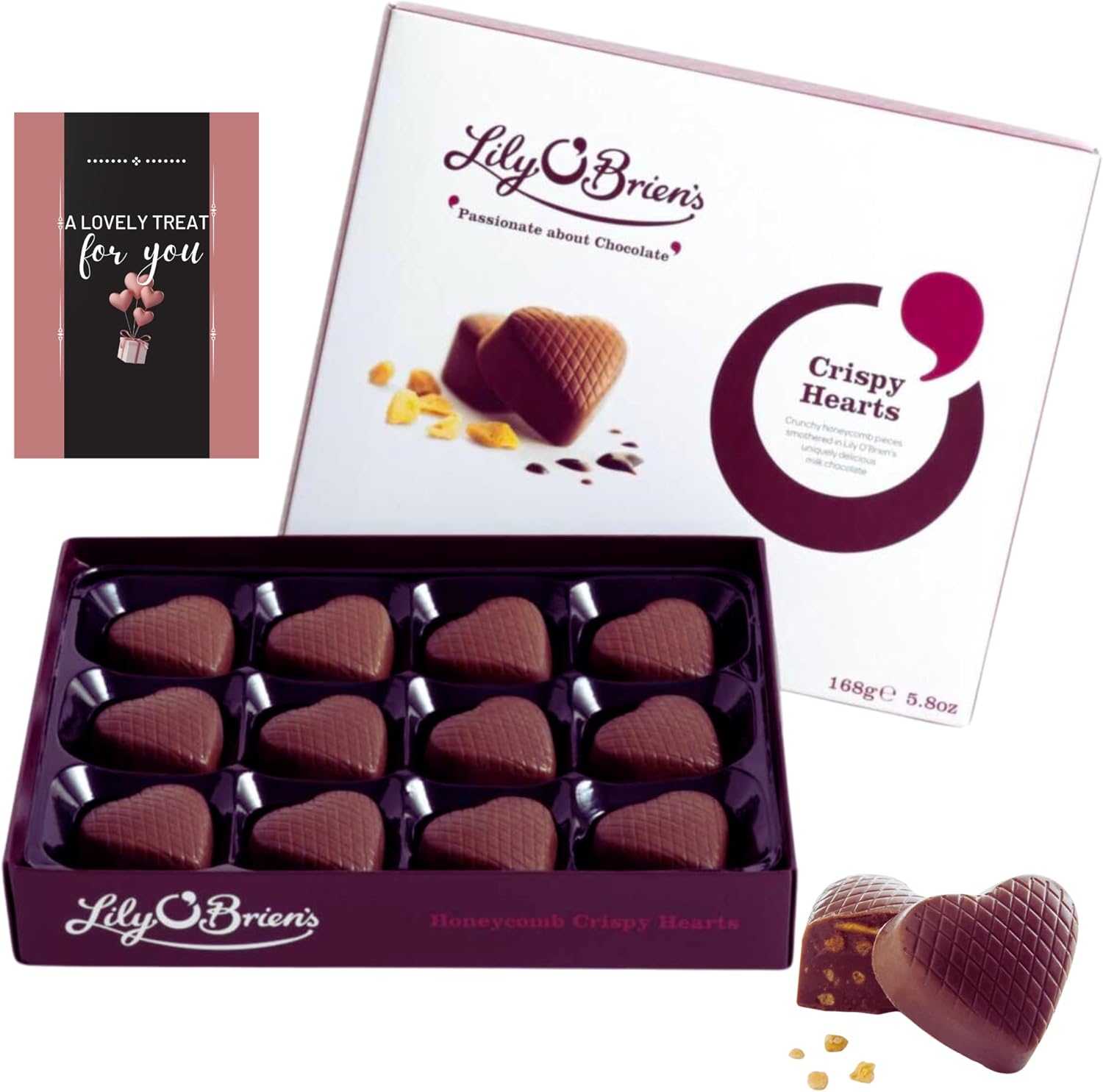 Lily O Brien Chocolates Honeycomb Crispy, 12 Milk Chocolate 168g