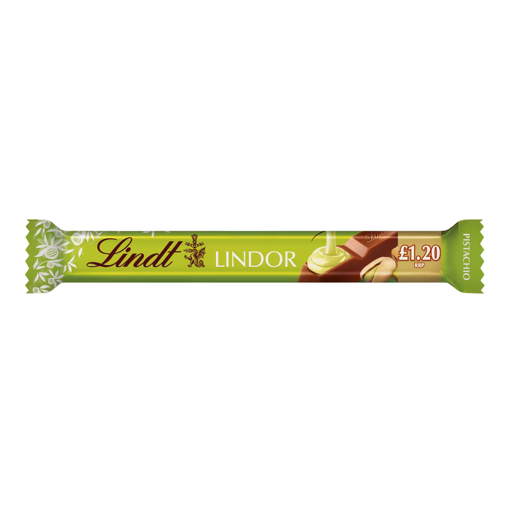 Lindt Lindor Pistachio Milk Chocolate Treat Bars 24 x 38g