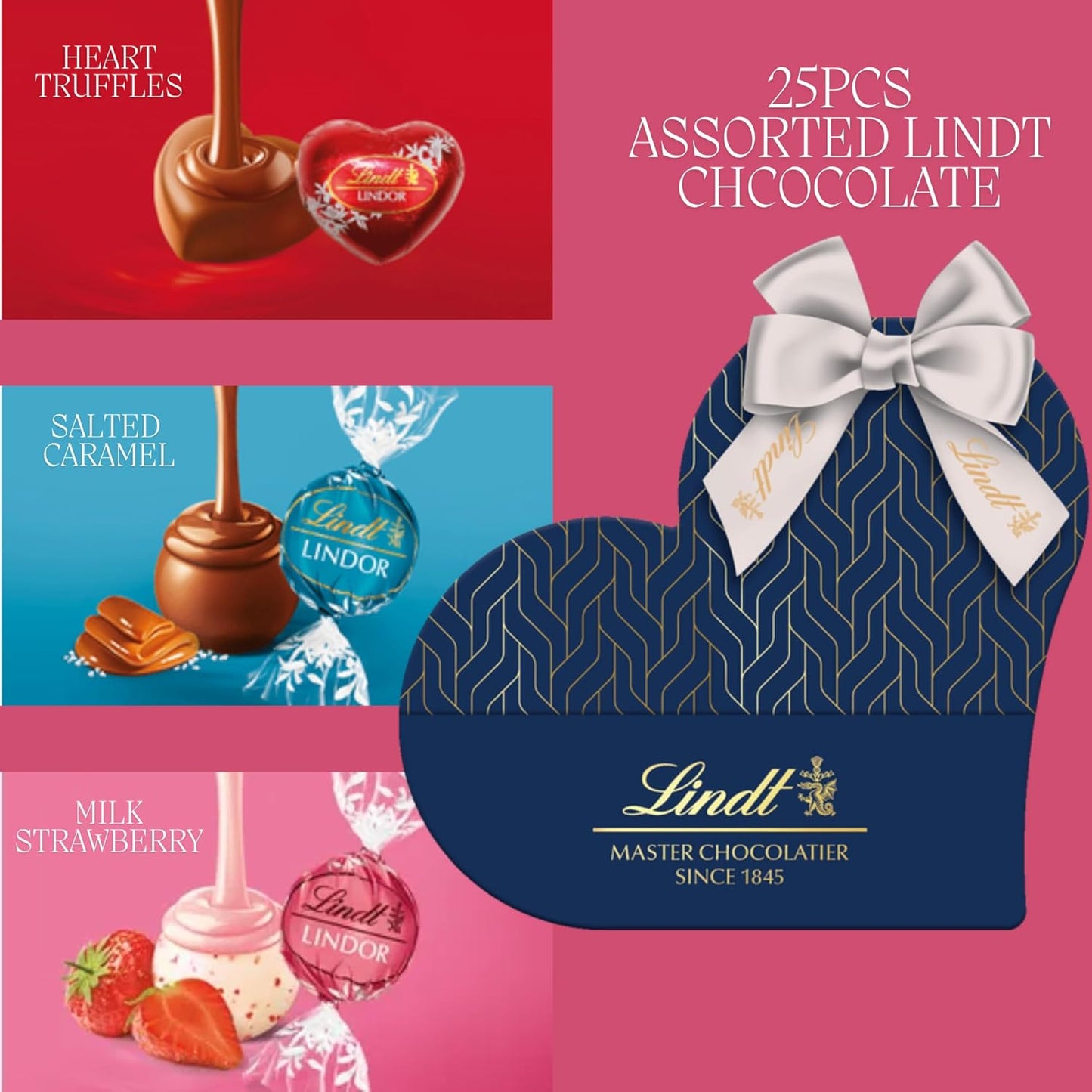 Lindt Assorted Chocolate Truffles Heart Box 1