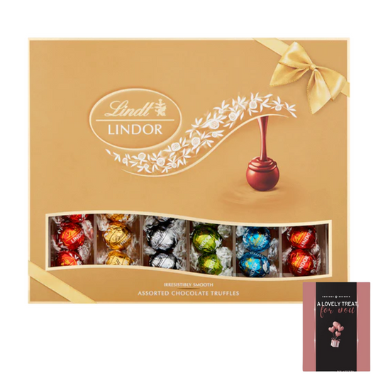Lindt LINDOR Assorted Chocolate Truffles Gift Box, 525g