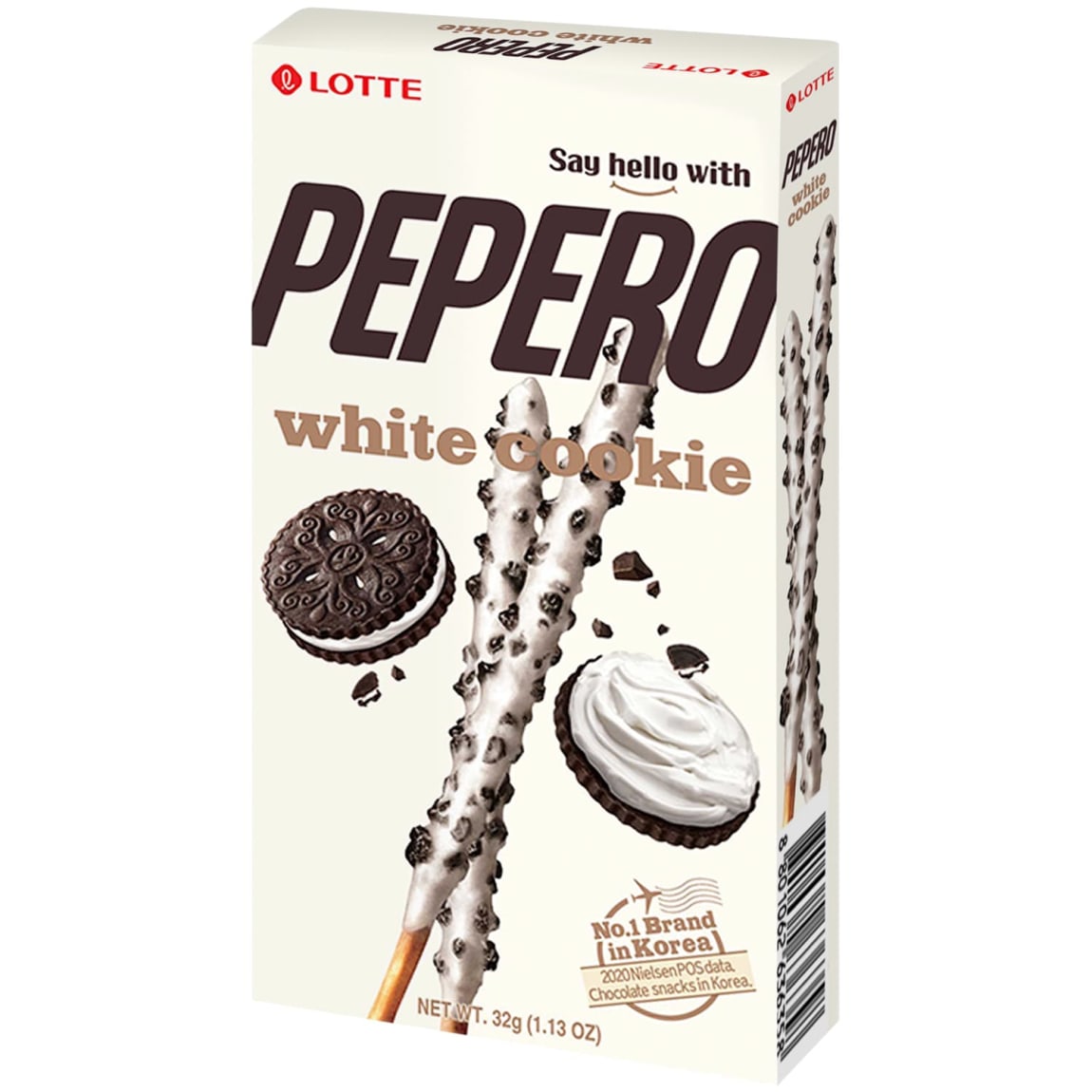 Lotte Pepero White Cookie 32g biscuit sticks with cream