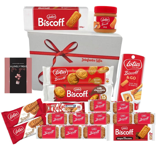  Lotus Biscoff biscuits gift hamper with 19 assorted chocolates, snacks, and spread – perfect food gift for birthdays, anniversaries, and holidays