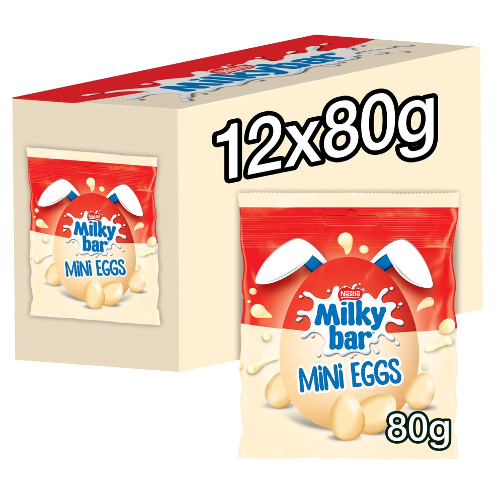 Milkybar White Chocolate Easter Mini Eggs Sharing Bag – 13 x 80g Bags