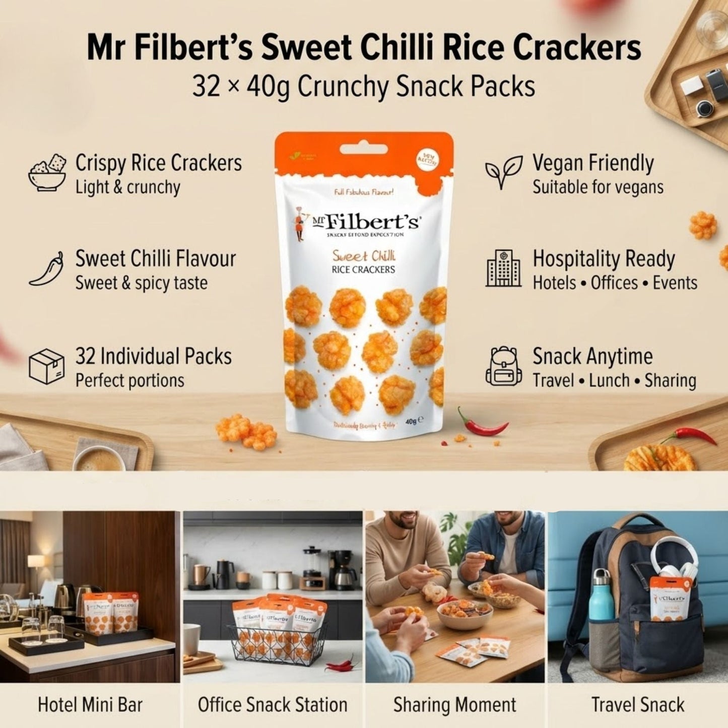Crispy sweet and spicy snack packs