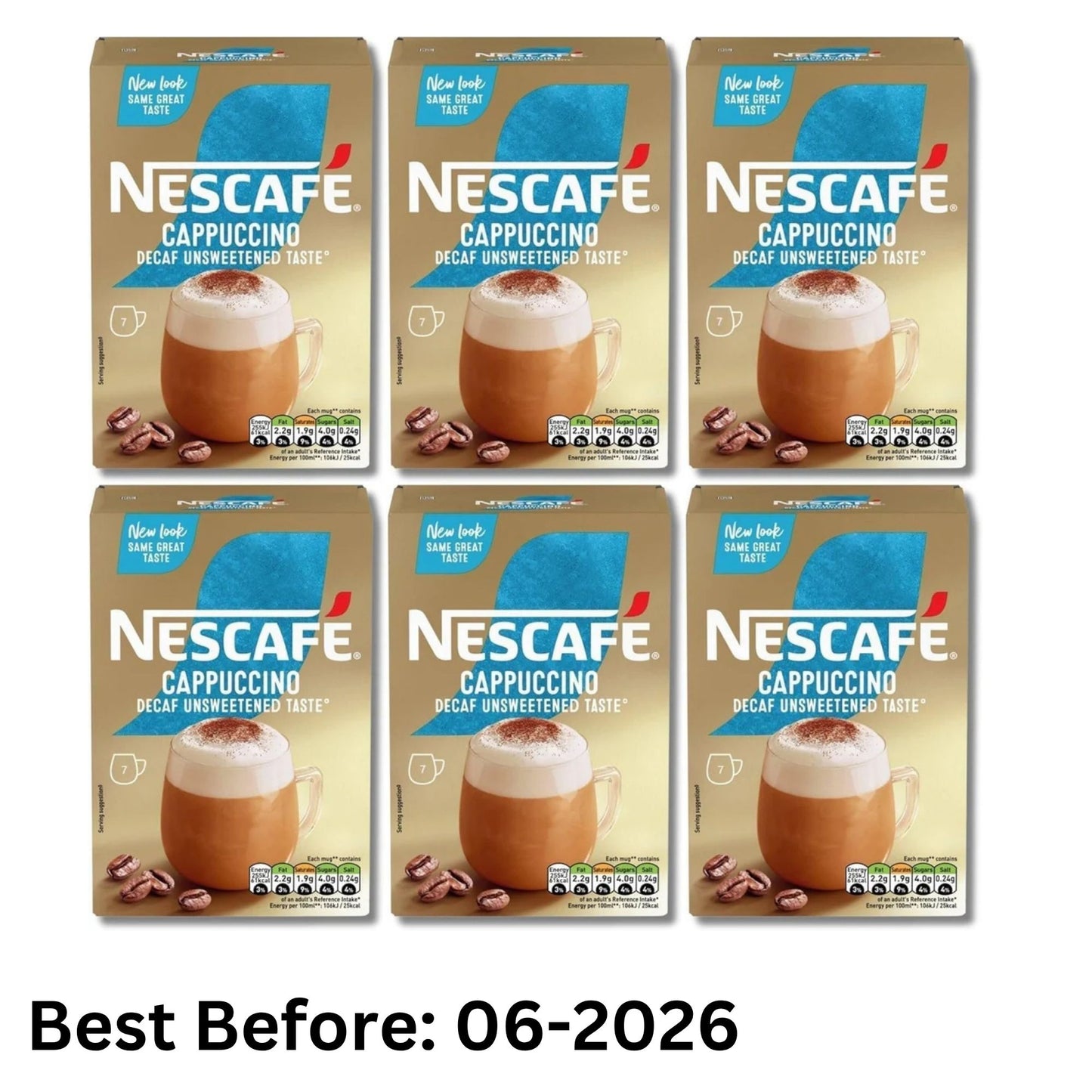 NESCAFÉ Decaf Unsweetened Cappuccino Sachets – 42 Pack