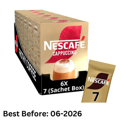 Nescafé Cappuccino Instant Coffee Sachets – 6 Packs of 7