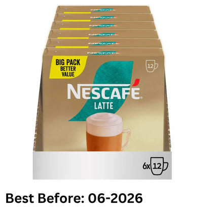 Nescafe Latte Instant Coffee – 6 Boxes, 12 Sachets Each