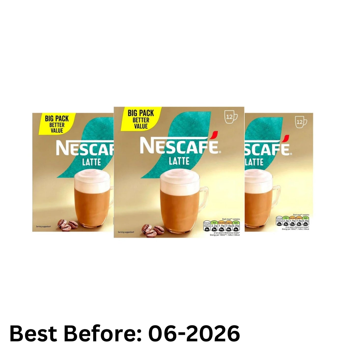 Nescafé Latte Instant Coffee Sachets 3x12 Pack