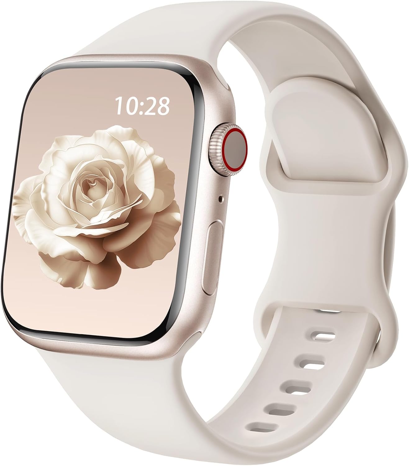 Patented Upgraded Silicone Strap Compatible with Apple Watch 38mm 40mm 41mm 42mm 45mm 46mm 49mm – Soft Breathable Sport Band for Women & Men