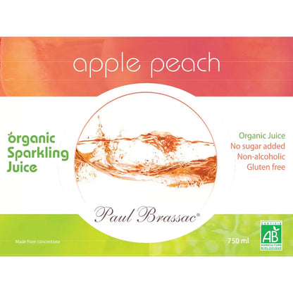 Paul Brassac Organic Sparkling Fruit Juice, 3 x 750ml front 1