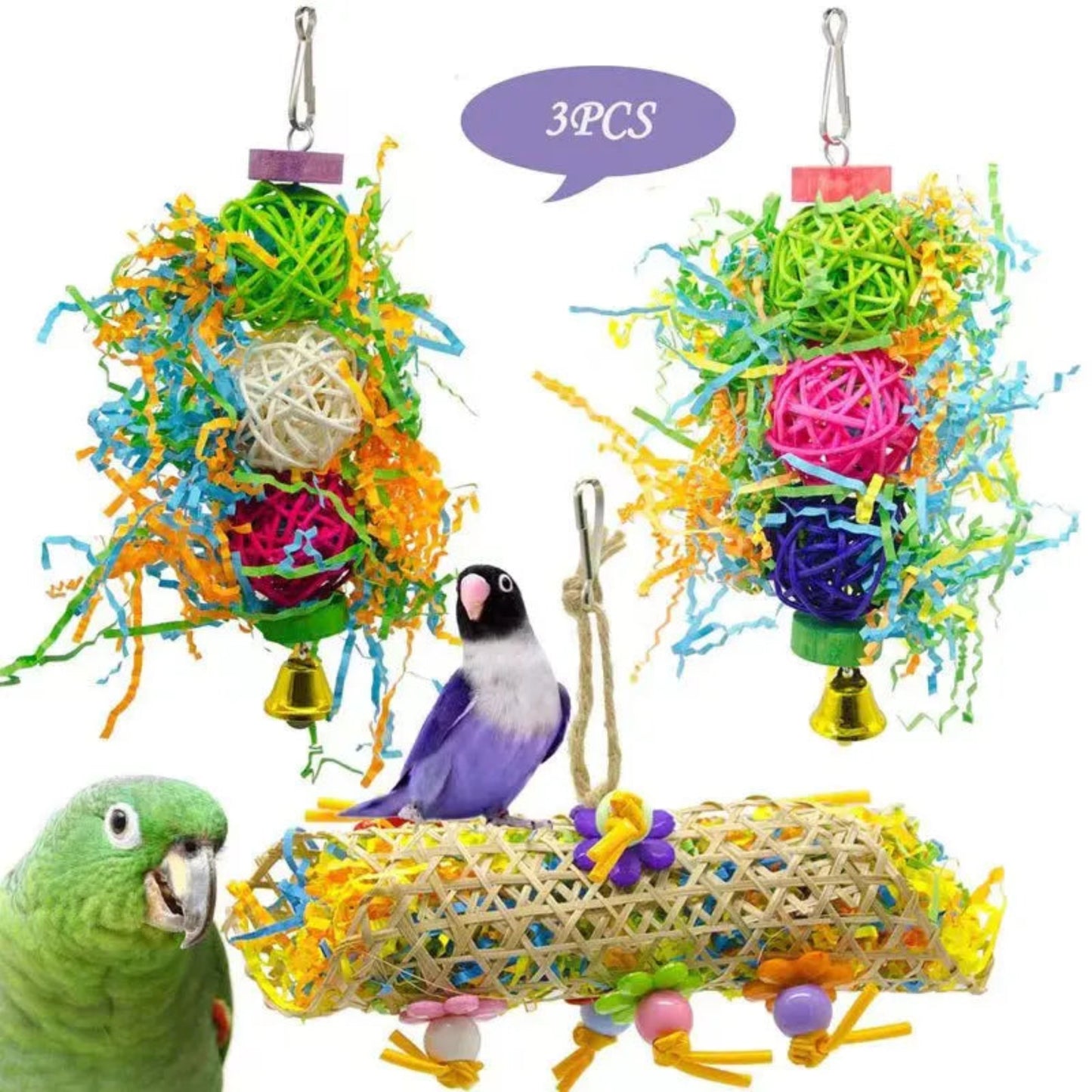 Bird foraging chew toys for parrots and budgies