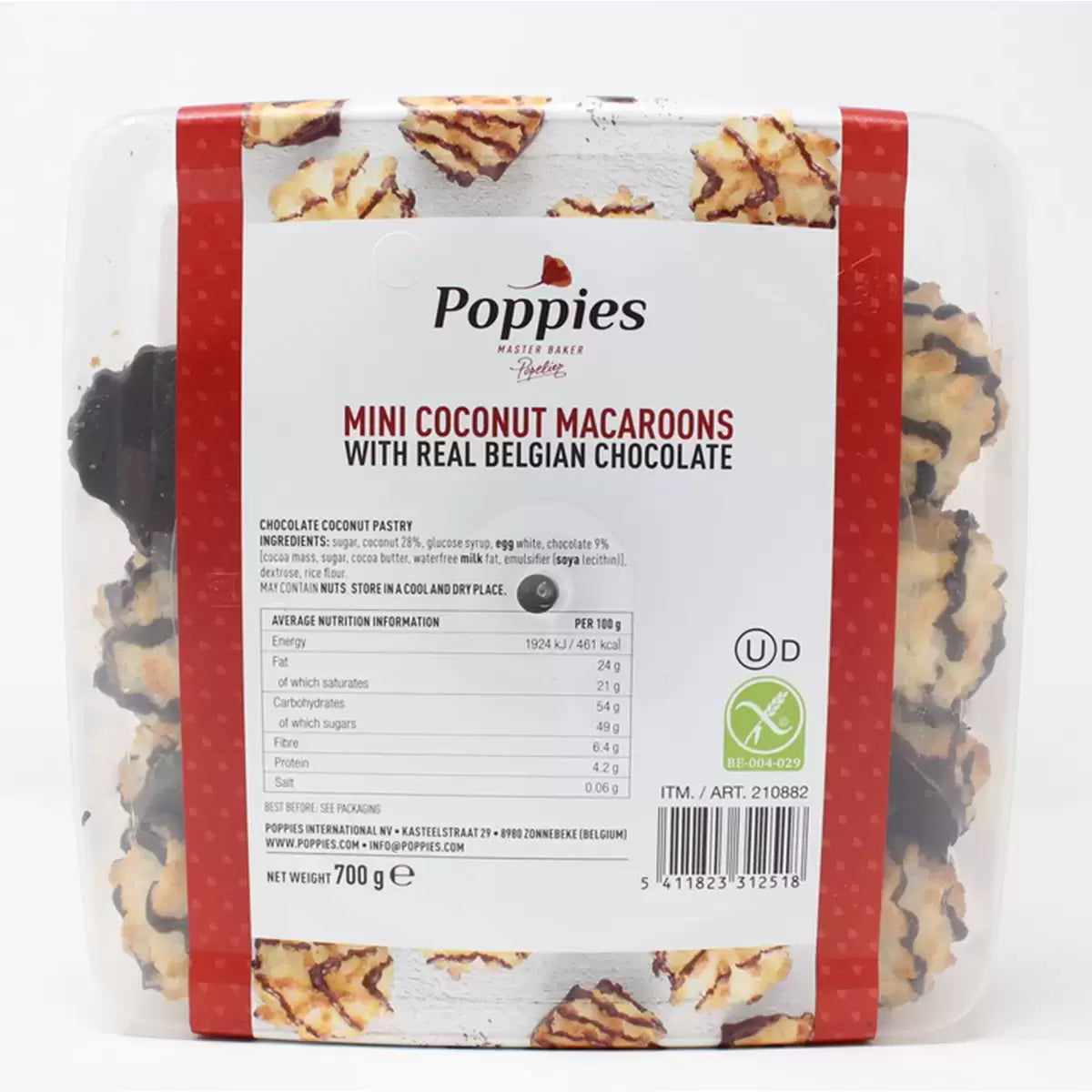 Poppies Mini Coconut Macaroons with Real Belgian Chocolate, 700g2