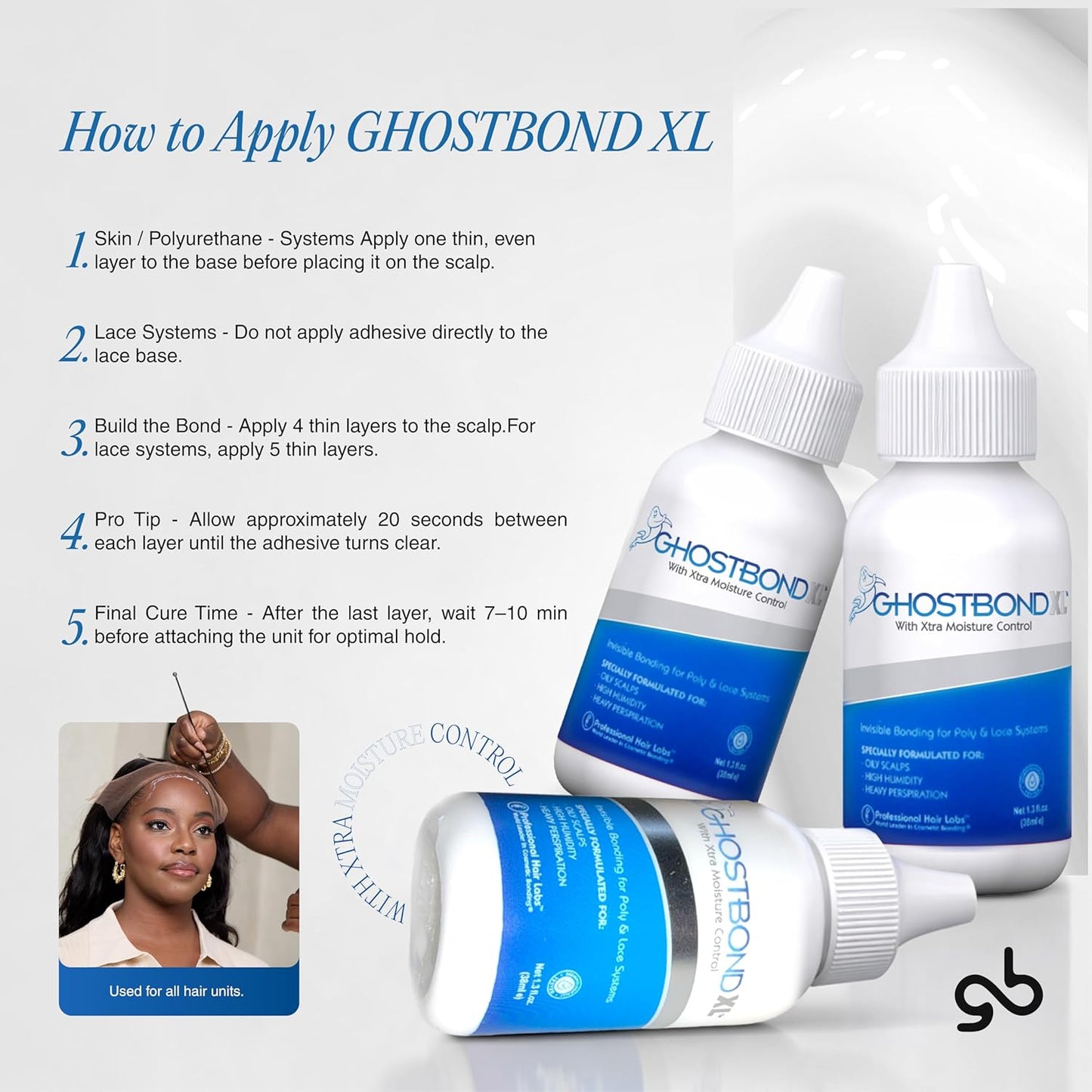 Ghost Bond XL Hair Glue | Waterproof Lace Wig Adhesive for Hair Systems
