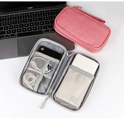 Multi-layer tech organiser for separated cable storage
