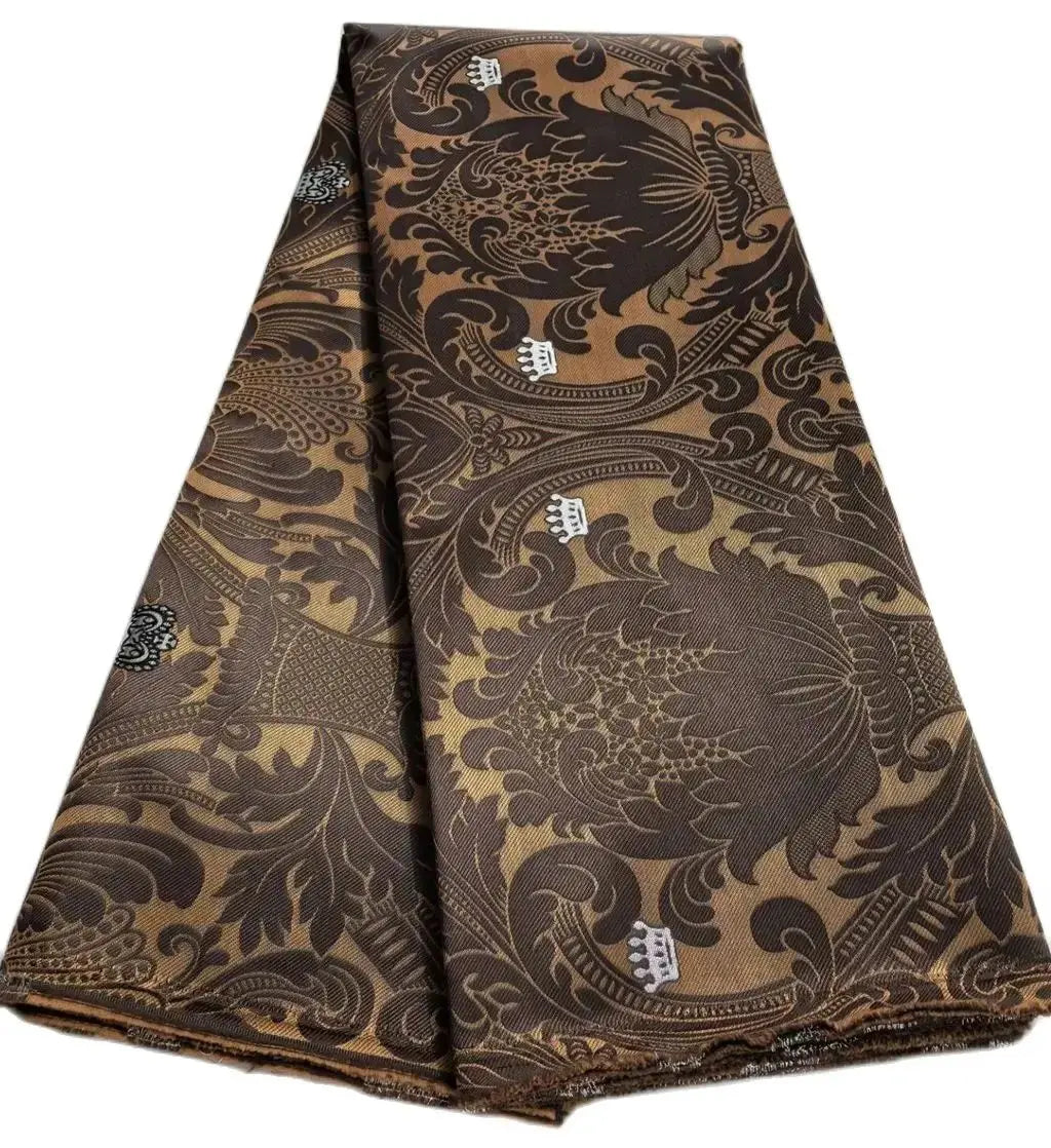African Damask Lace Fabric Jacquard Brocade 2.5 or 5 Yards