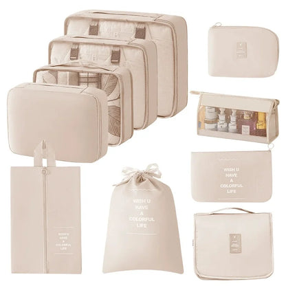 Travel packing cubes set for clothes, shoes and toiletries – suitcase organiser 42