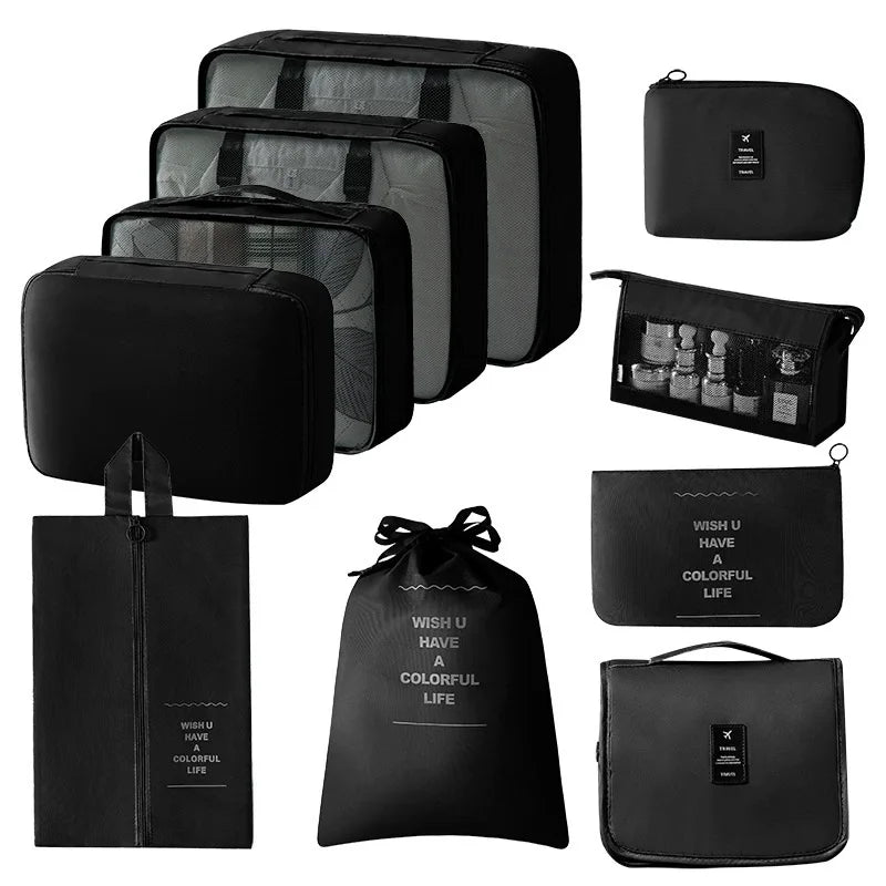 Travel packing cubes set for clothes, shoes and toiletries – suitcase organiser 47