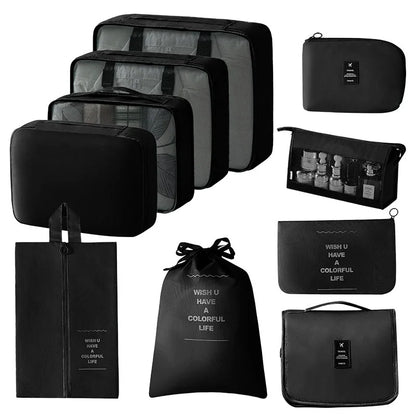 Travel packing cubes set for clothes, shoes and toiletries – suitcase organiser 47