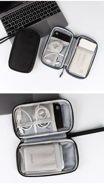 Reusable cable organiser bag for home and office electronics
