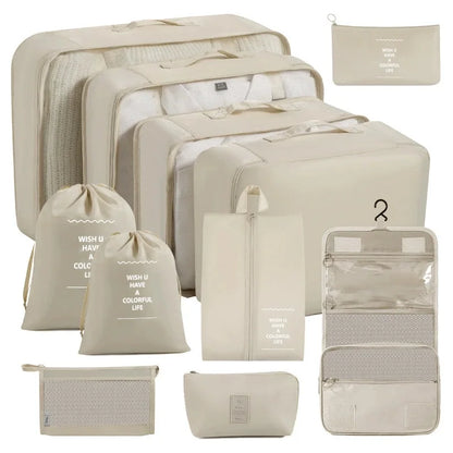 Travel packing cubes set for clothes, shoes and toiletries – toiletry organiser 45