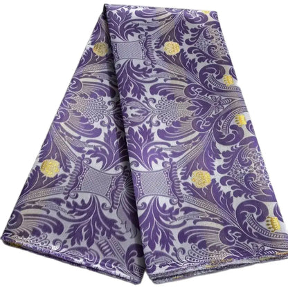 African brocade fabric light orange 2.5 yards headtie sewing