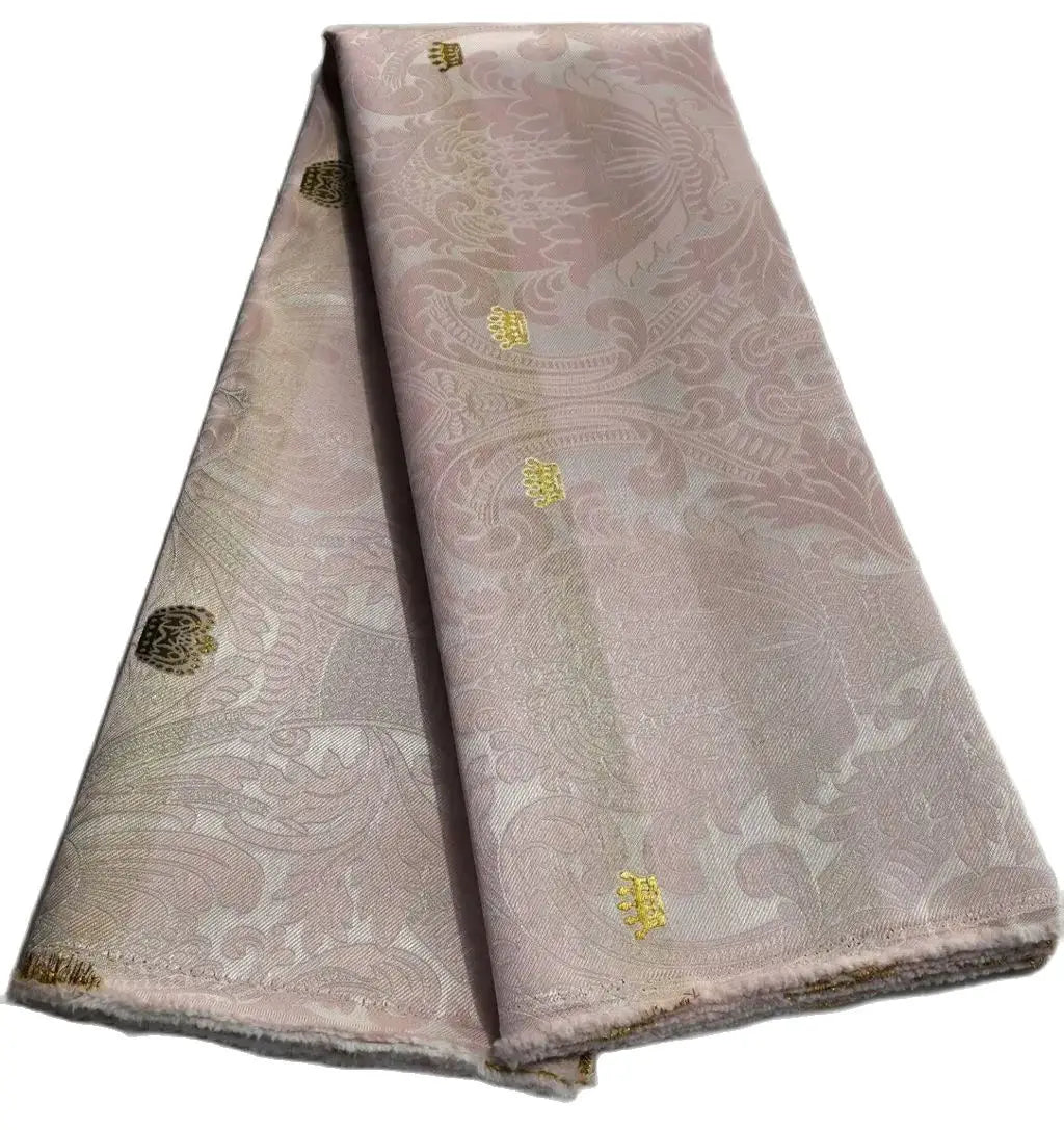 African damask fabric royal blue 5 yards ceremony headtie