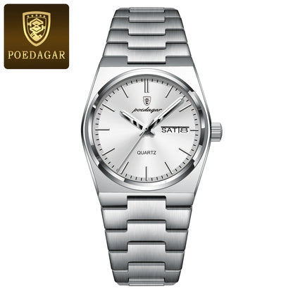 Poedagar Women's Elegant Quartz Watch 35mm Stainless Steel