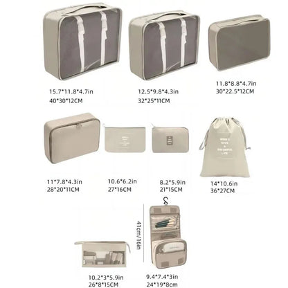 Travel packing cubes set for clothes, shoes and toiletries – clothes organiser 8