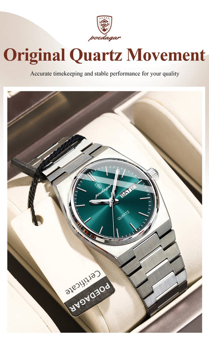 Poedagar Women's Elegant Quartz Watch 35mm Stainless Steel