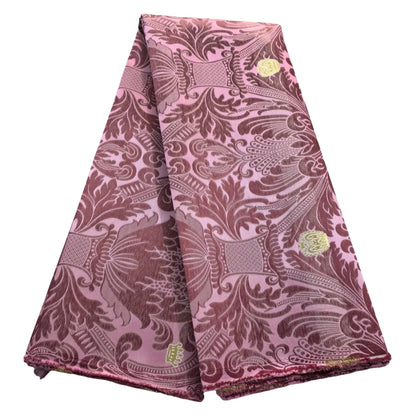 African Damask Lace Fabric Jacquard Brocade 2.5 or 5 Yards