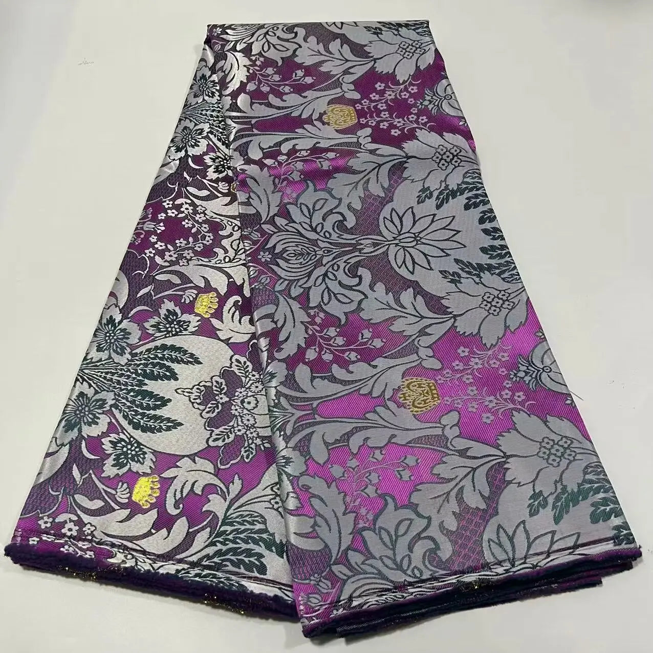 African Damask Lace Fabric Jacquard Brocade 2.5 or 5 Yards