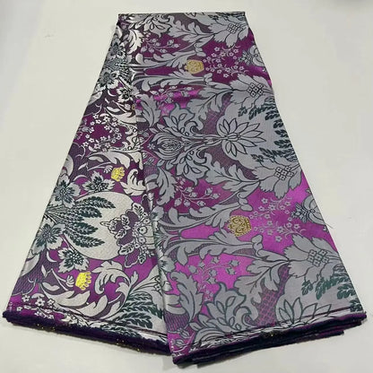 African Damask Lace Fabric Jacquard Brocade 2.5 or 5 Yards