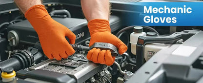 Heavy duty nitrile gloves stretch no tear puncture resistance