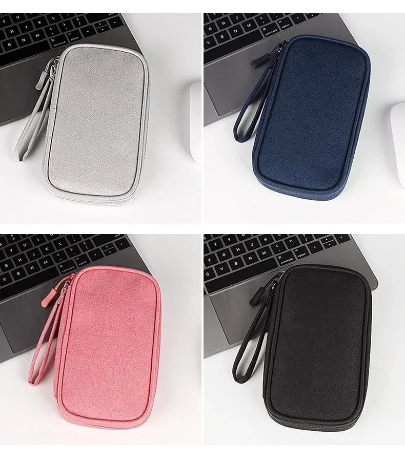 Oxford cloth cable case with mesh accessory storage