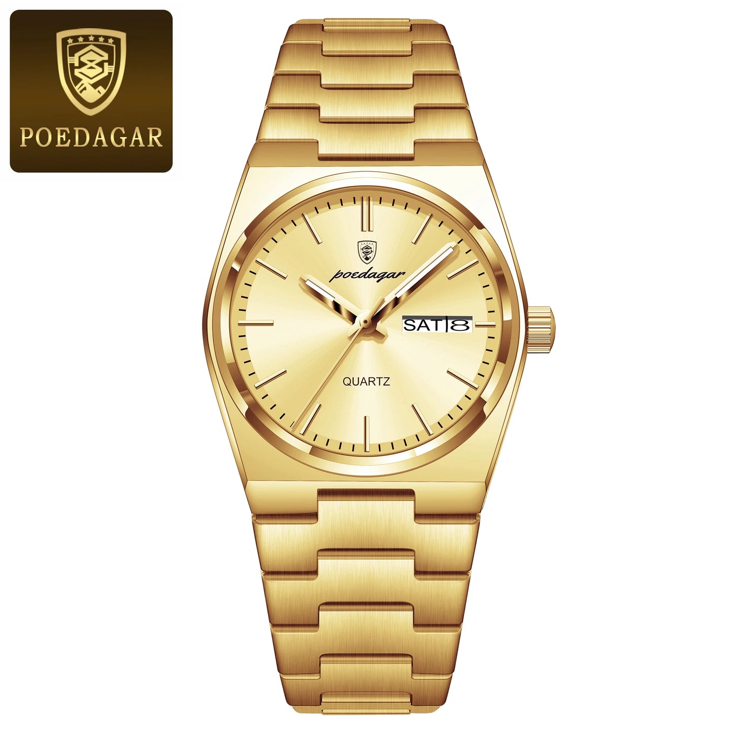 Poedagar Women's Elegant Quartz Watch 35mm Stainless Steel