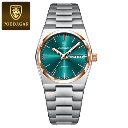 Poedagar Women's Elegant Quartz Watch 35mm Stainless Steel