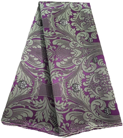 African fabric lemon green 2.5 yards brocade woven headtie