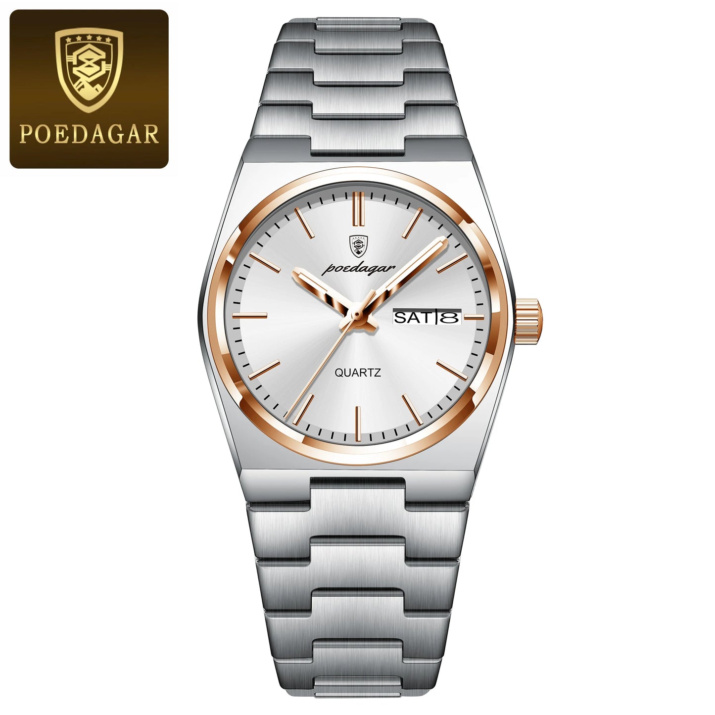 Poedagar Women's Elegant Quartz Watch 35mm Stainless Steel