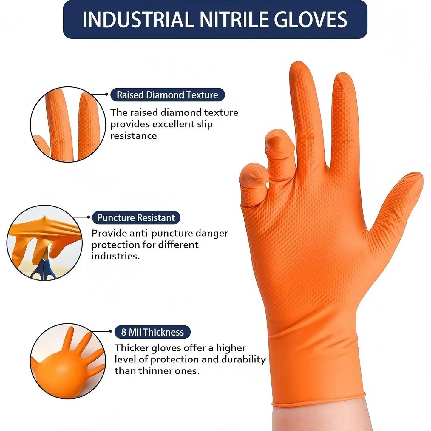 Nitrile gloves touchscreen compatible bare hand sensitivity