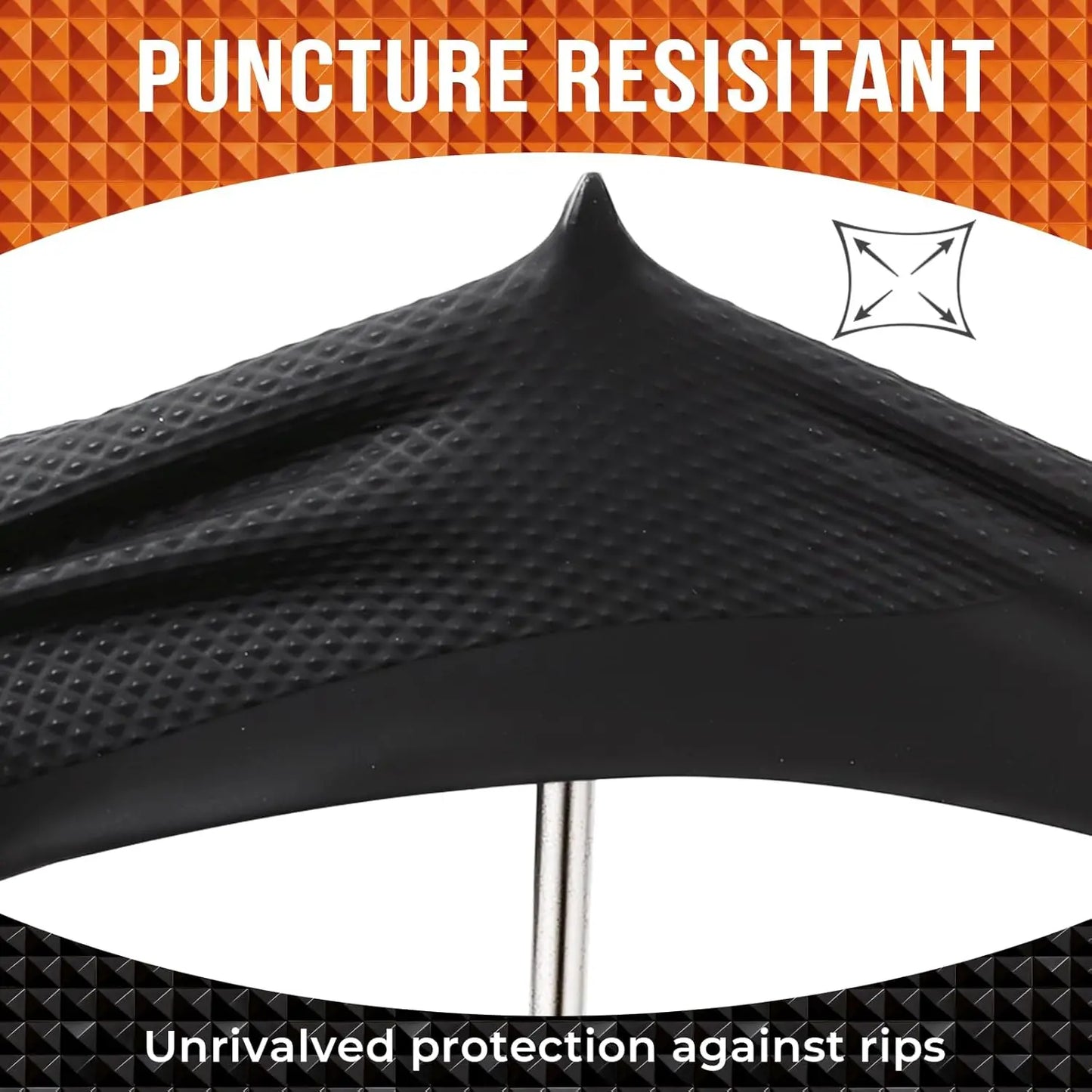 Black heavy duty nitrile gloves 8mil diamond texture grip M L XL
