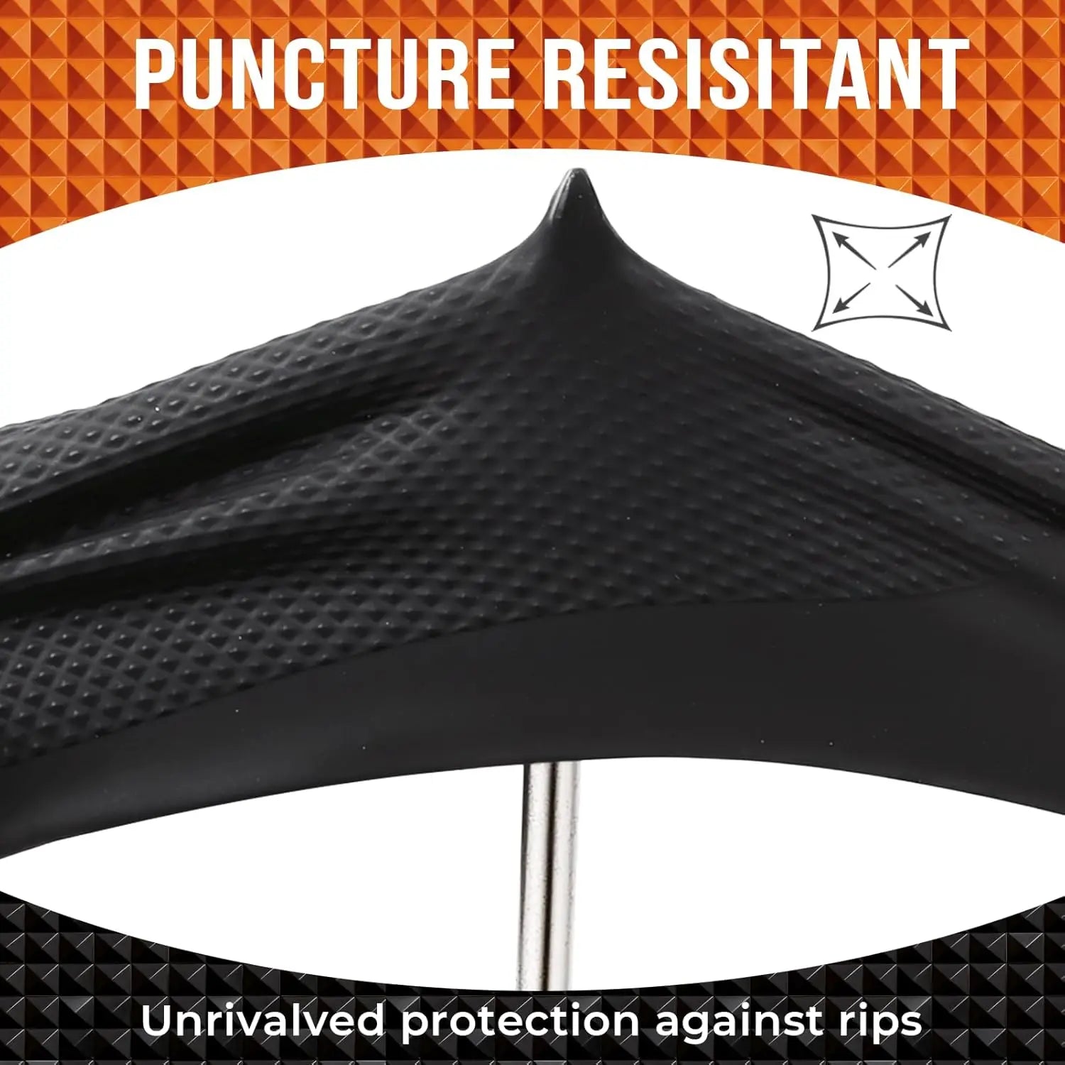 Black heavy duty nitrile gloves 8mil diamond texture grip M L XL