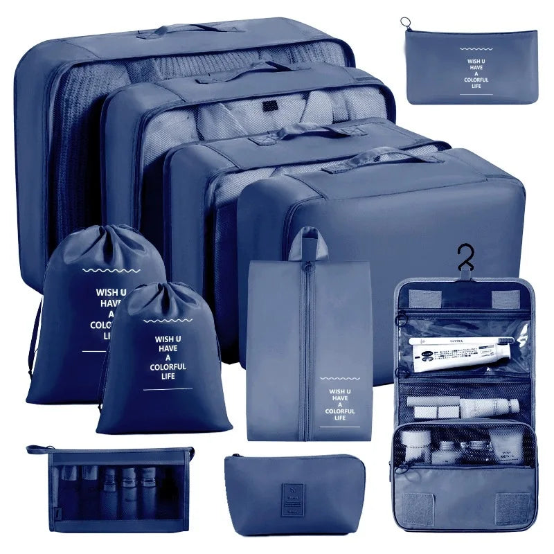 Travel packing cubes set for clothes, shoes and toiletries – toiletry organiser 50