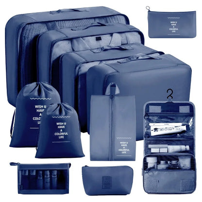 Travel packing cubes set for clothes, shoes and toiletries – toiletry organiser 50