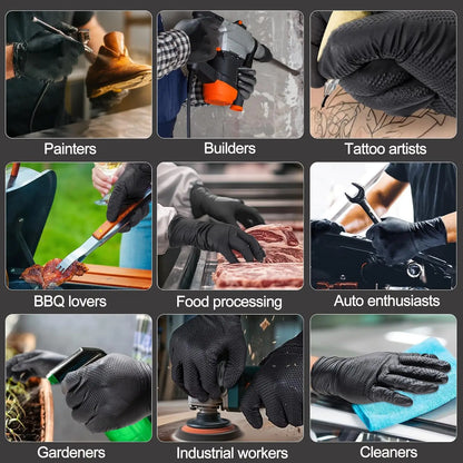 8mil nitrile gloves 100pcs bulk pack black latex free mechanic