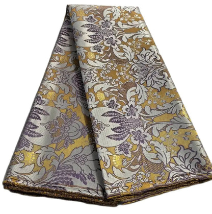 African lace fabric cream 5 yards bridal dress Aso Obi