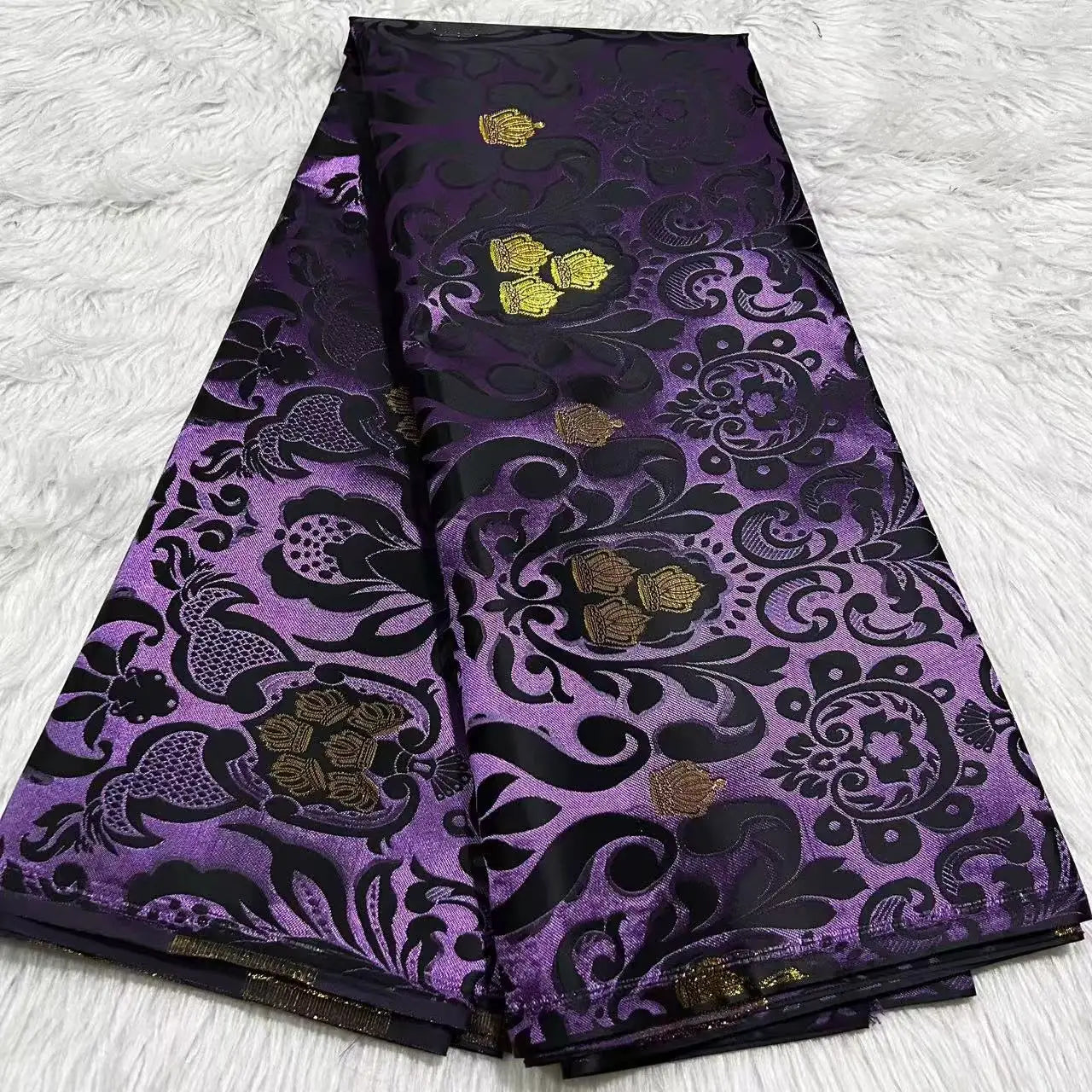 Damask lace fabric DIY sewing African dress blouse headtie